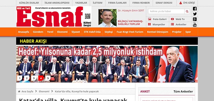 Yunus Emre Gül, Esnaf Bülteni Dergisinde